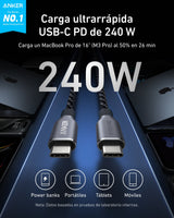Cable Anker Prime Usb-C To Usb-C Cable (6ft 240w Upcycled-Braided)