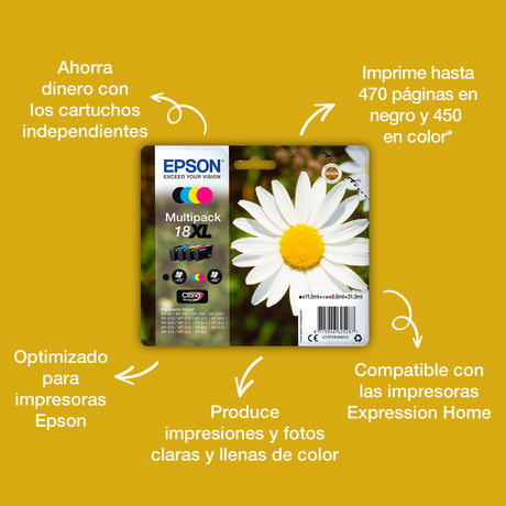 EAN 8715946625171 - Epson Daisy C13T18044022 cartucho de tinta 1 pieza(s) Original Rendimiento estándar Amarillo imagen 5