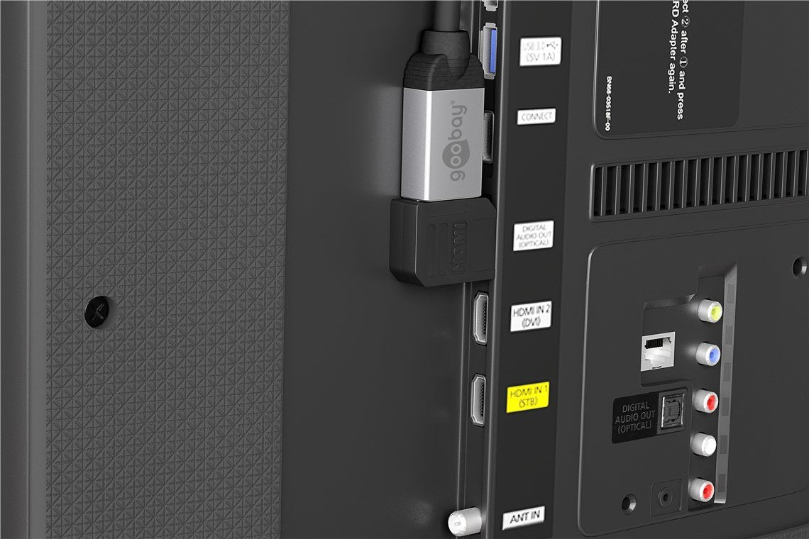 Adaptador Hdmi Hembra A Hdmi Macho Codo 90°  Horizontal, 8k/60hz Goobay