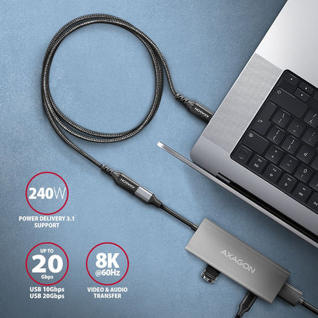 EAN 8595247907363 - Axagon BUCM32-CF10AB cable USB USB 3.2 Gen 2x2 1 m USB C Negro imagen 4