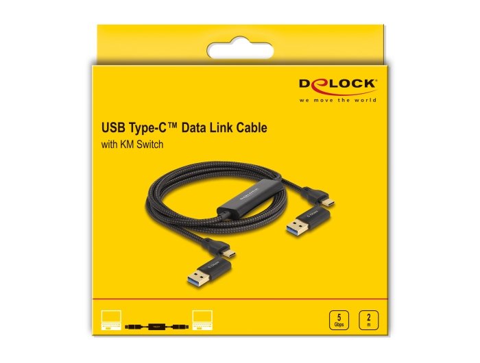 Delock 83014 Usb Type-C 5 Gbps Cable De Enlace De Datos + Interruptor Km De 2 M