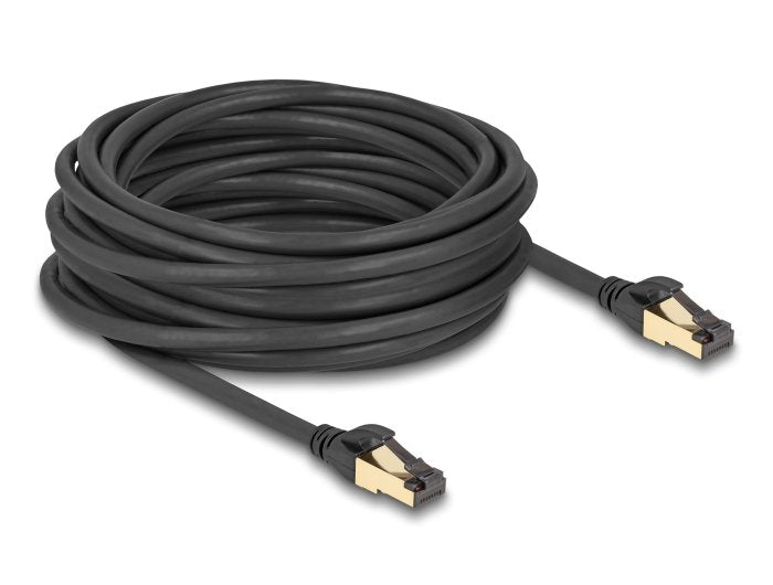 Delock 80252 Cable De Red Rj45 Cat.6a Macho A Macho S/Ftp Negro, 10 M, Con Cable Cat.7 Bruto Apto Para Uso Industrial Y En Exteriores