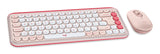 Teclado Ingles + Ratón Logitech Pop Icon Universal Bluetooth Qwerty Internacional De Ee.Uu. Rosa, Blanco
