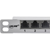 Inline® 10" Patch Panel Cat.6a 0.5u 12-Port, With Dust Projoection, Gris