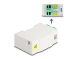 Delock 88098 Caja De Conexión De Fibra Óptica Para Carril Din Con Soporte De Empalme Y 4 X Acoplador Lc Duplex