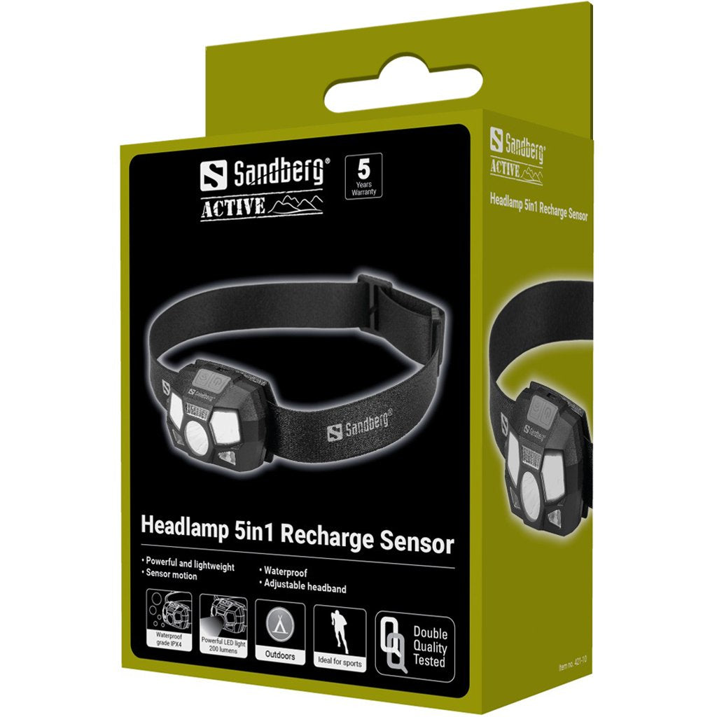 Headlamp 5in1 Recharge Sensor Flashlight