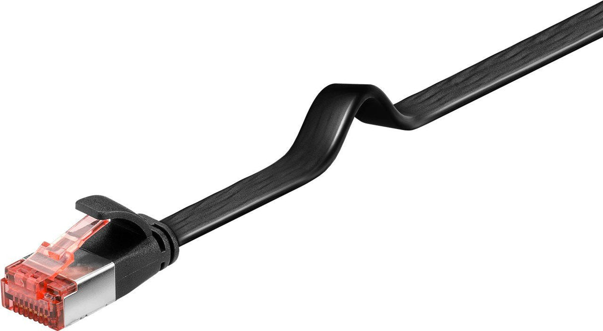 Cat 6 Flat-Patch Cable U/Ftp, Black, 2 M - Copper