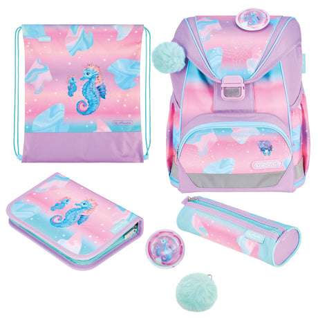 EAN 4008110396552 - Herlitz UltraLight Plus Ocean Lights juego de mochila escolar Chica Poliéster Azul, Rosa imagen 1
