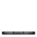 Inter-Tech 19'' Cat.5e Stp 24, Patch Panel Negro, Rj-45, Cat5e, Negro, Metal, Montaje En Bastidor, 482 Mm