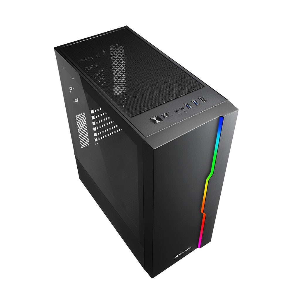 Caja Pc Sharkoon Rbg Atx Midi Tower Negra  40,0x19,0x45,6cm