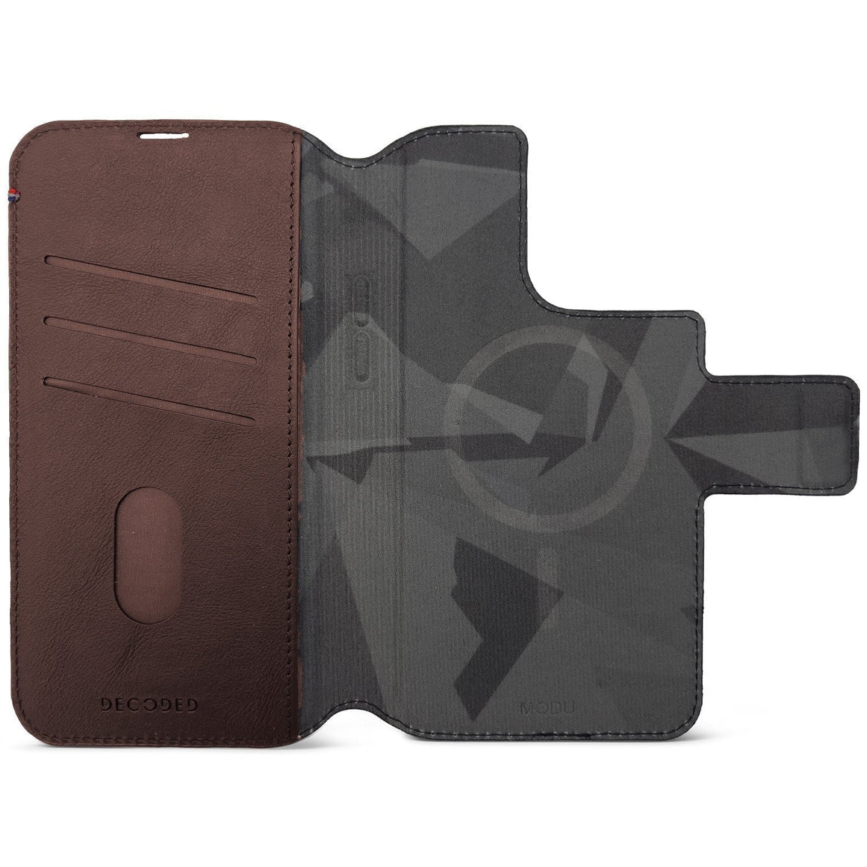 Decoded Leather Modu Wallet Funda Iphone 12 Pro Max / Iphone 13 Pro Max / Iphone 14 Pro Max (6.68") Funda Cartera Marrón