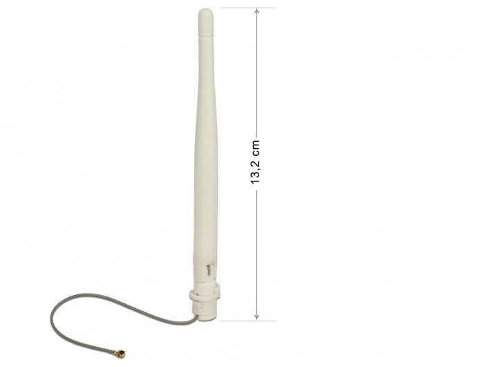 Delock 89619 Wlan 802.11 B/G/G/N Antena Macho I-Pex Inc., Mhf® I 3 Dbi Omnidireccional 1.13 12 Cm Flexible Clip Blanco