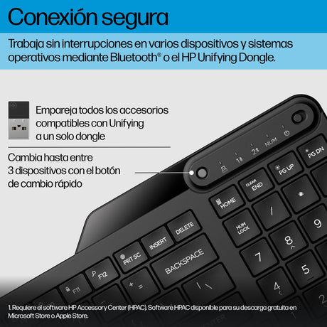 EAN 0197192767719 - HP 475 Dual-Mode Wireless Keyboard teclado Universal Bluetooth Negro imagen 5
