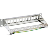 Panel Vacío Inline 10" Patchpanel De 12 Vías, Para Módulos Keystone, 1u, Gris Ral 7035