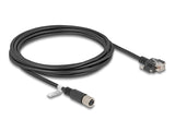 Delock M12 Cable X-Kodiert 8 Pin Hembra A Rj45 Macho Cat.6a S/Ftp 3 M Negro