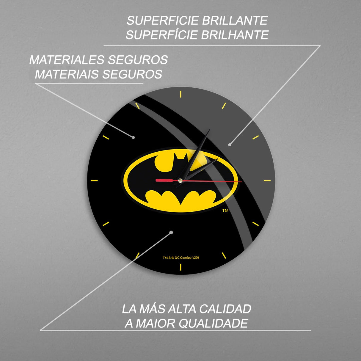 Reloj De Pared Leotec Brillo Batman 004 Negro