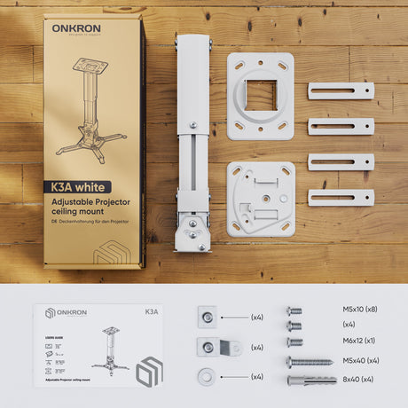 EAN 4262392441786 - ONKRON K3A montaje para projector Techo/pared Blanco imagen 2
