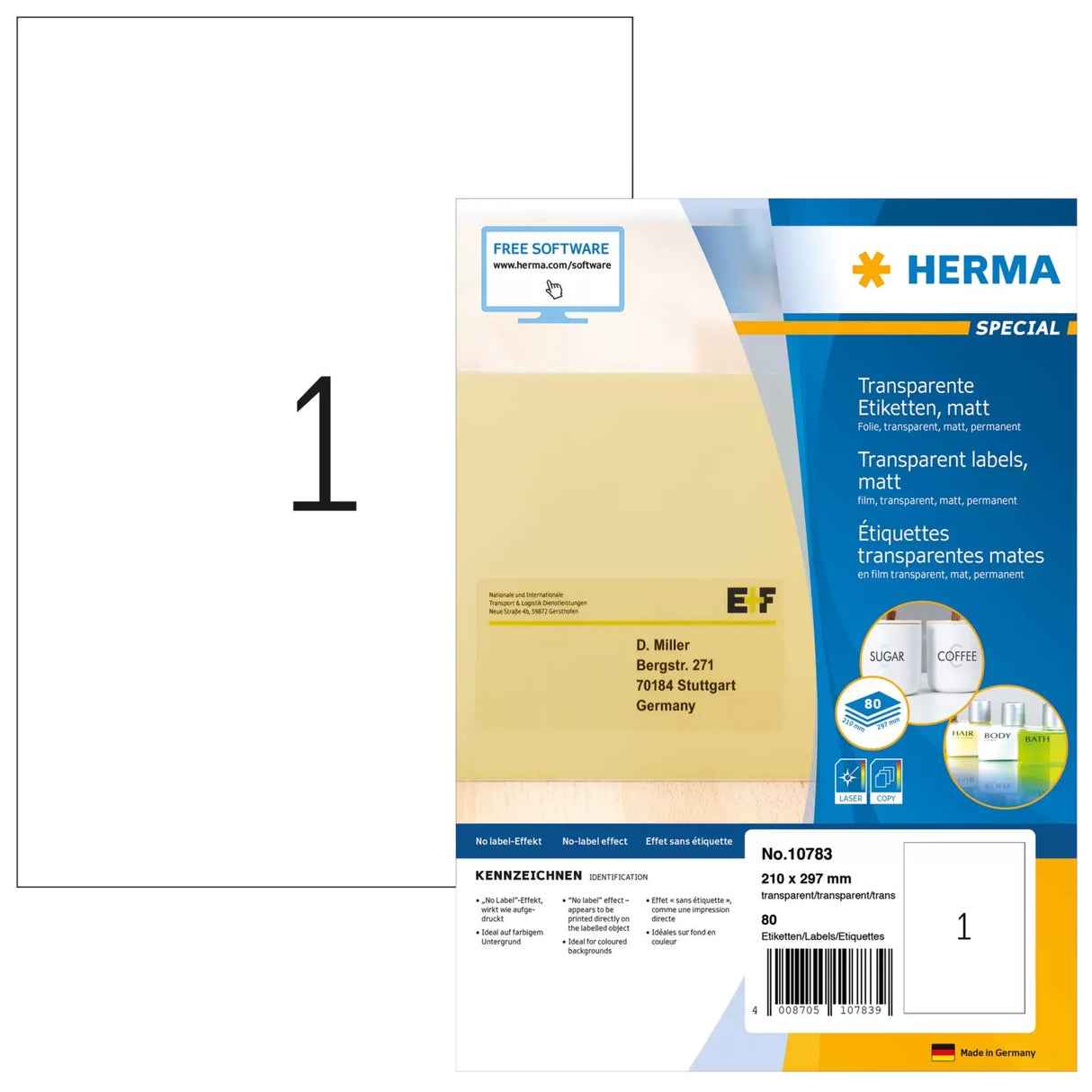 EAN 4008705107839 - HERMA 10783 etiqueta de impresora imagen 1