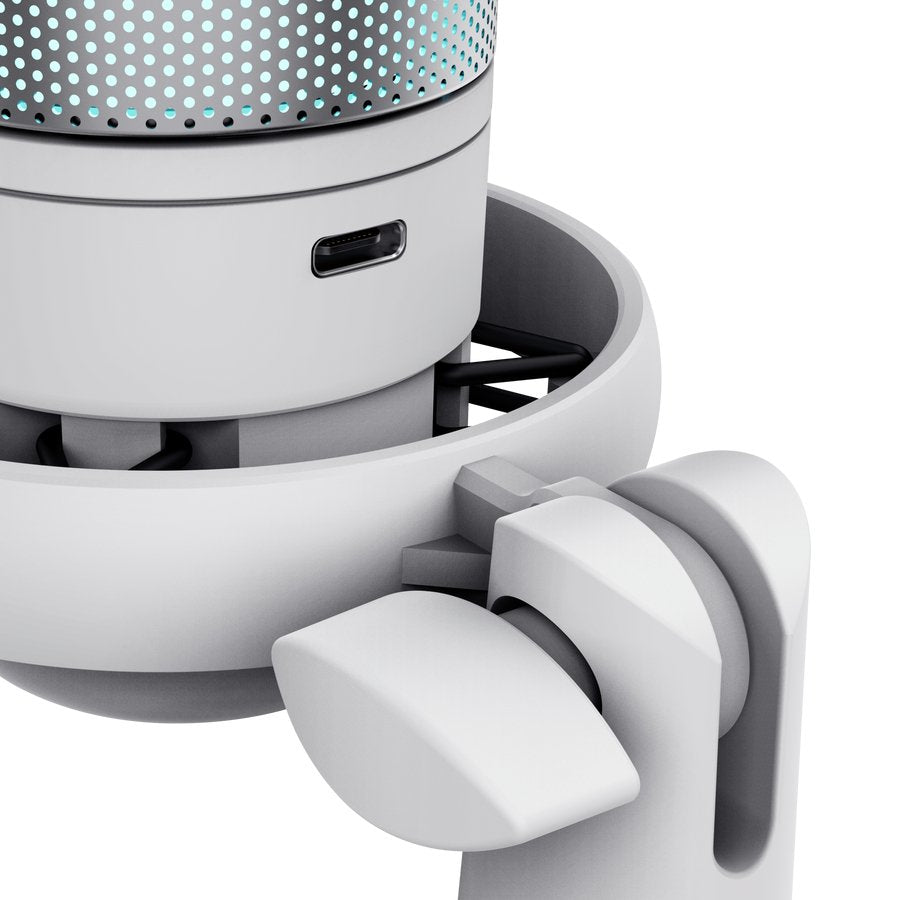 Microfono Trust Gxt 238w Auron Gaming Usb Iluminacion Led Patron Cardioide Tripode Blanco
