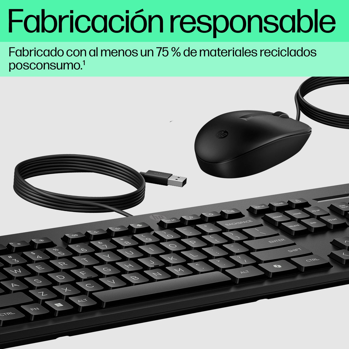 EAN 198701790914 - HP 225 Wired Mouse and Keyboard Combo G2 teclado Ratón incluido Oficina USB Negro imagen 7
