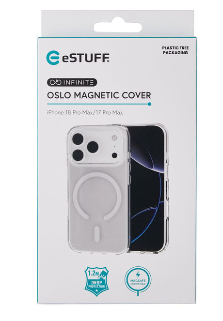 EAN 5715328303010 - eSTUFF INFINITE (GRS) OSLO iPhone 18 Pro Max/17 Pro Max Clear Magnetic Cover. Material: 65% (GRS) recycle imagen 9
