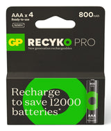 Pilas 1x4 Gp Recyko Pro Nimh Battery Aaa/Micro 800mah Pro
