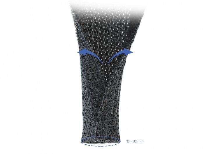 Delock Funda Trenzada Con Cierre De Velcro 10 M X 32 Mm Negro