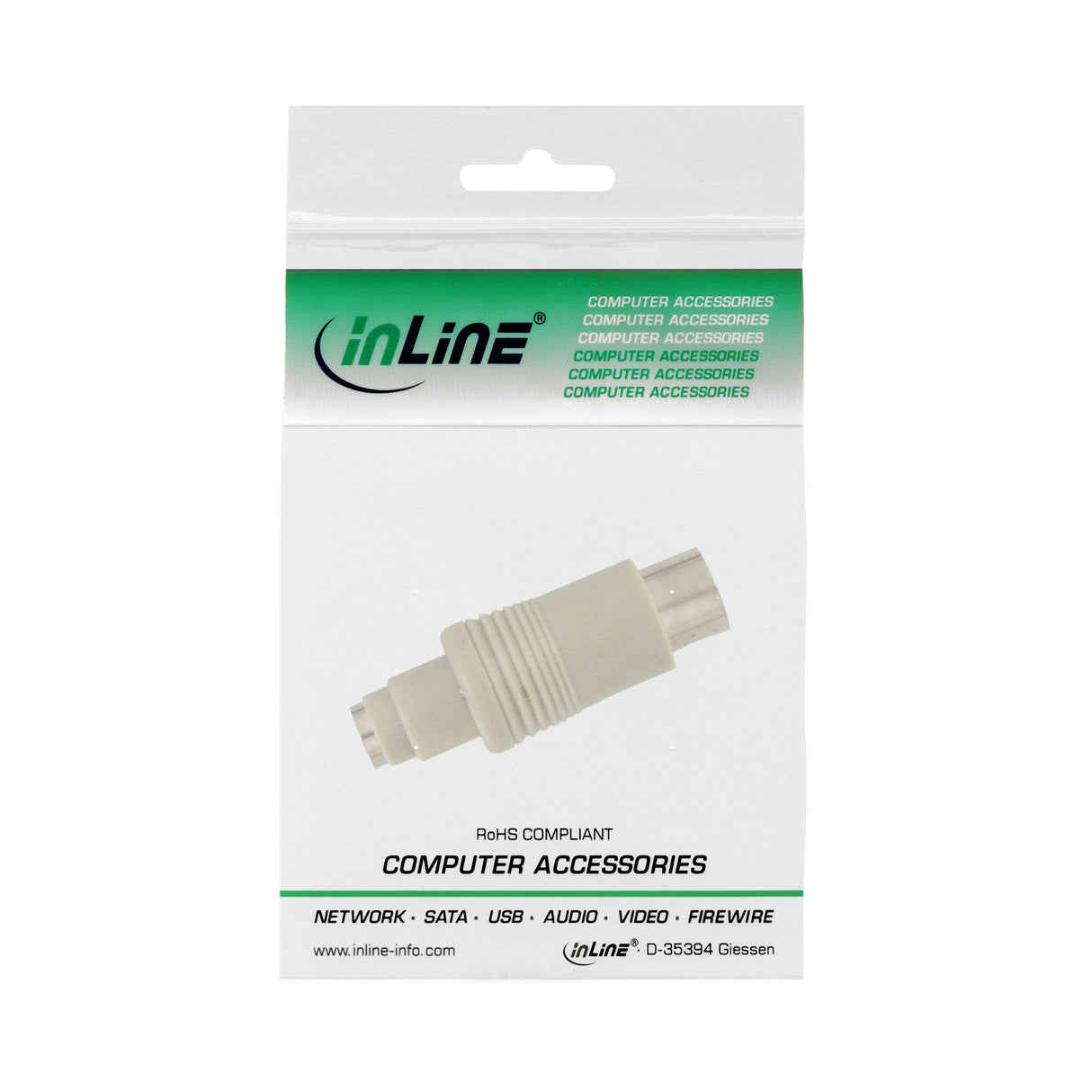 Adaptador De Teclado Inline De 5 Pines Din Macho A Ps/2 Hembra