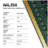 EAN 5050914912703 - Nilox 2GB PC3-1066 módulo de memoria 1 x 2 GB DDR3 240-pin DIMM imagen 2