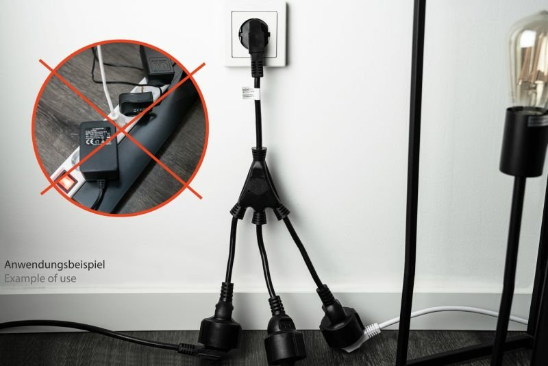 Kabelmeister Contacto De Protección-St. (90° Angulado.)- 3xbu. Negro. 0,2m