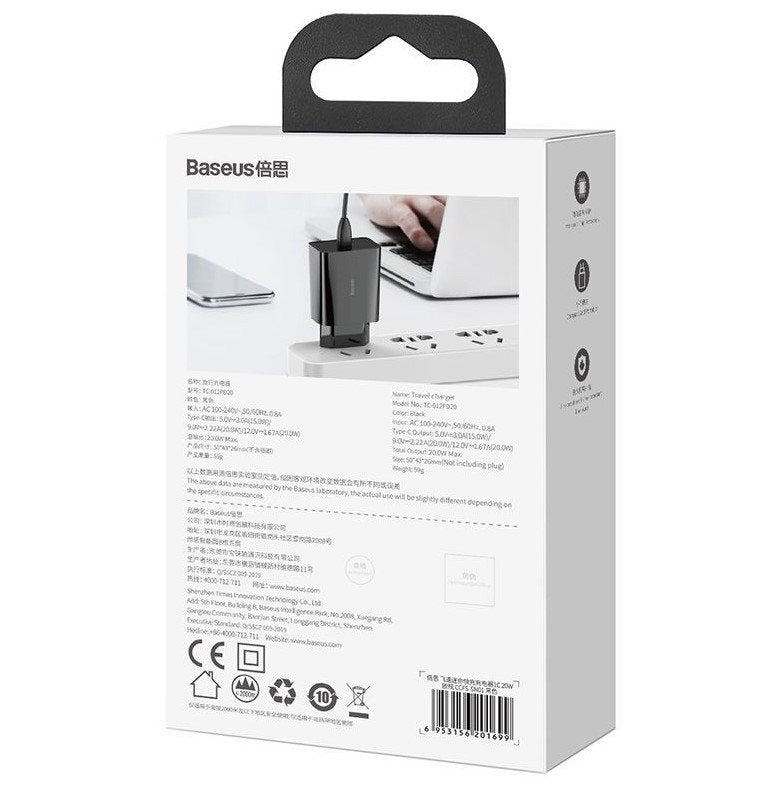 Cargador De Pared Baseus Mini Qc Usb-C Pd 3a 20w