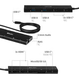 Club3d Usb-C 12in1-Hub >3xhdmi/3xusb-C/Usb/Lan 8k30hz Pd140w Retail
