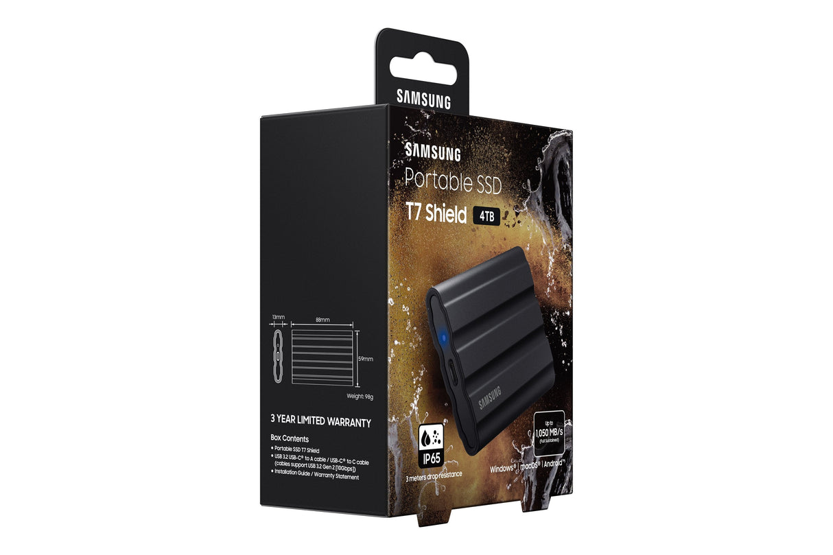 Samsung Portable Ssd T7 Shield 4 Tb, Ssd Mu-Pe4t0s/Eu