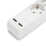Entac Meckdosenleime 3fach Con Usb 1,5m Schalter Blanco