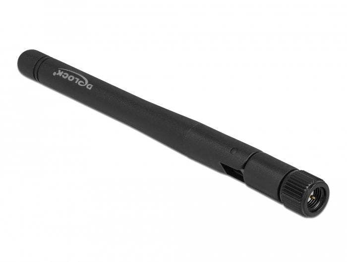 Delock 5g 3.3-5.0ghz Antenne Sma Stecker -1.0-4.5 Dbi 10.9cm Omnidirektional Mit Kippgelenk Und Flexiblem Material Schwarz