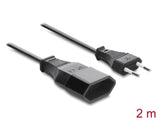 Delock Clavija Europea Extensión Cee7 16 Conector Macho A Hembra 2 X 0,75 Mm², 2 M, Negro