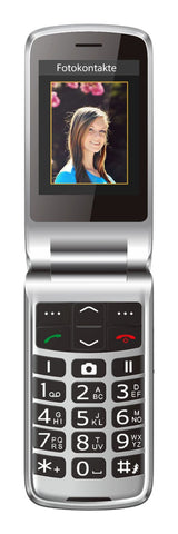 Beafon Sl645plus Lte- 4g, Plateado Line, Móvil Plegable Con Teclas Grandes, Negro-Plateado