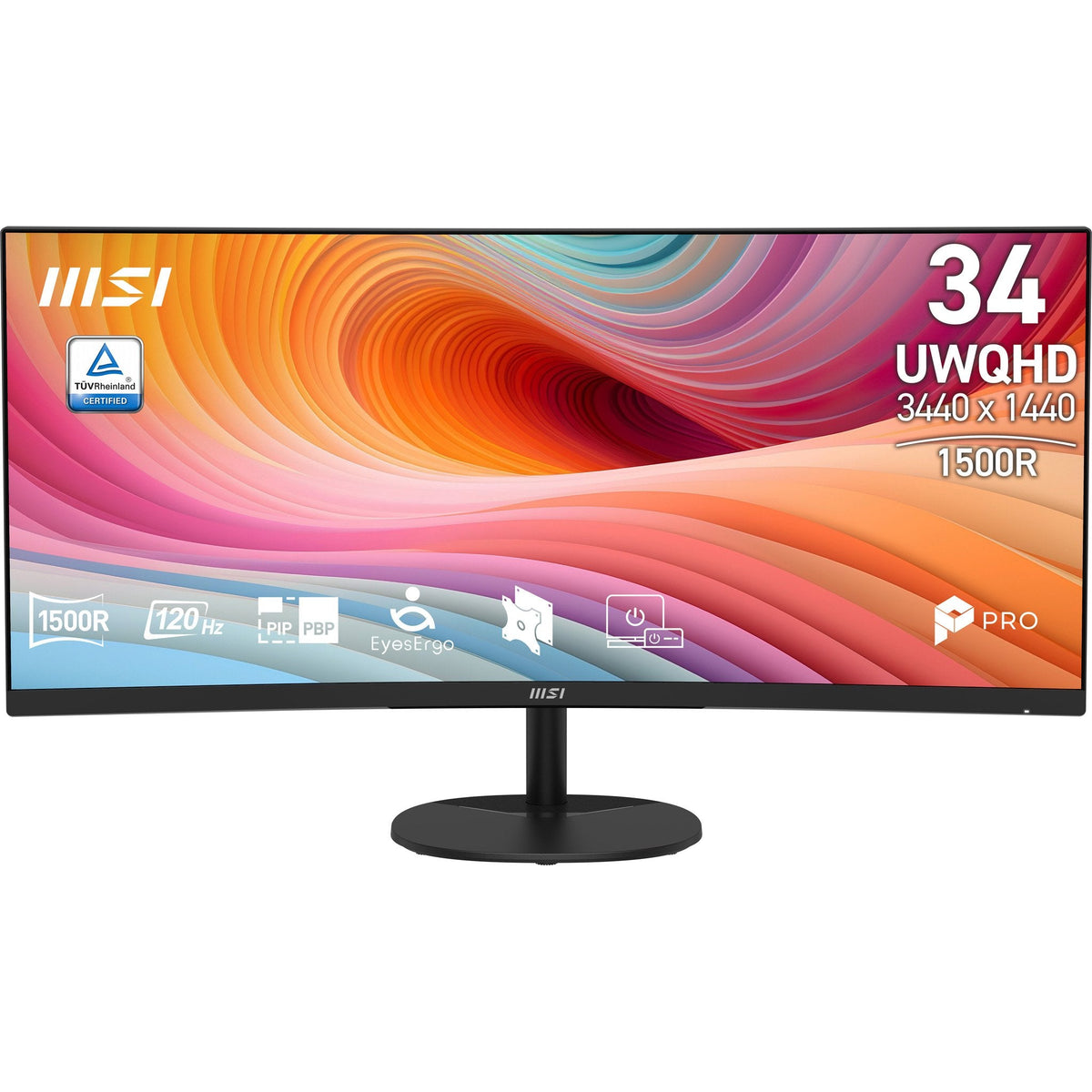 Monitor Msi Pro Mp341cq E12 34" Ultrawide Quad Hd 120hz Va Curvo Altavoces