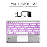 EAN 8436586740603 - SUBBLIM TECLADO SMART BACKLIT TOUCHPAD BLUETOOTH SILVER QWERTY Español Plata, Blanco imagen 2