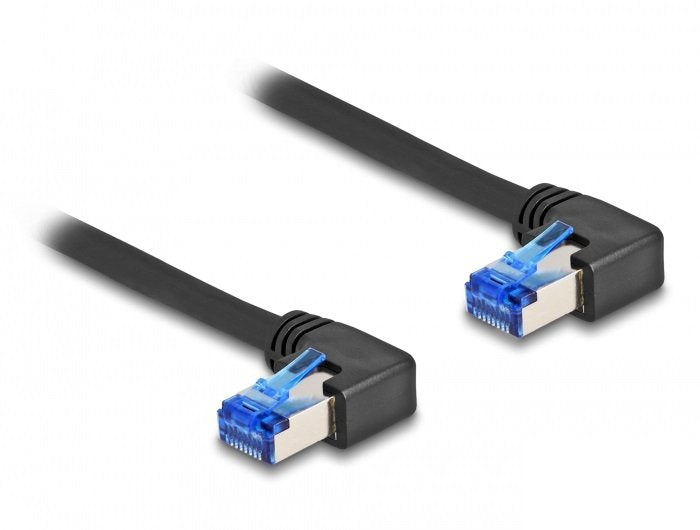 Delock 80213 Cable De Red Rj45 Cat.6a S/Ftp Acodado A La Derecha 0,5 M Negro