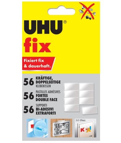 Uhu Doppelseitige Klebepads 1.2 Cm X 1.8 Cm Blanco
