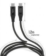 Coolbox Cable Trenzado Usb-C/Usb-C 3.2 Gen2 Datos 10gbps + Carga Rapida 60w Aluminio 1.2m