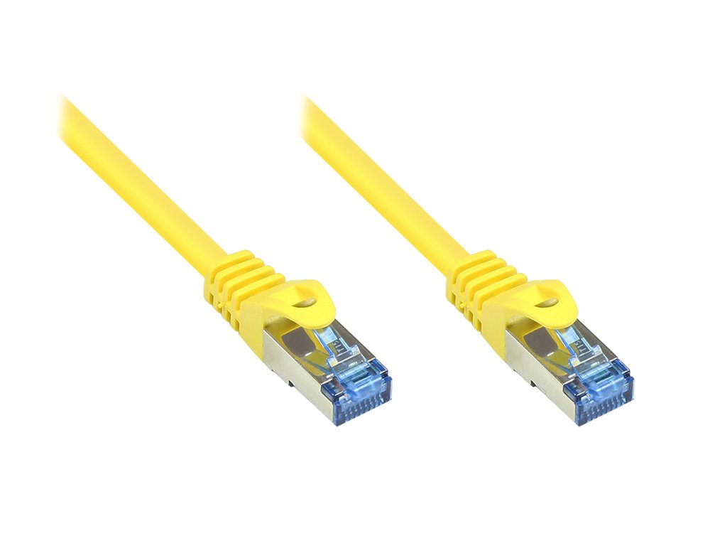 Goodconnections Cable De Red Con Protector De Pestaña, Cat. 6a, S Ftp, Pimf, Libre De Halógenos, 500mhz, Amarillo, 15m,