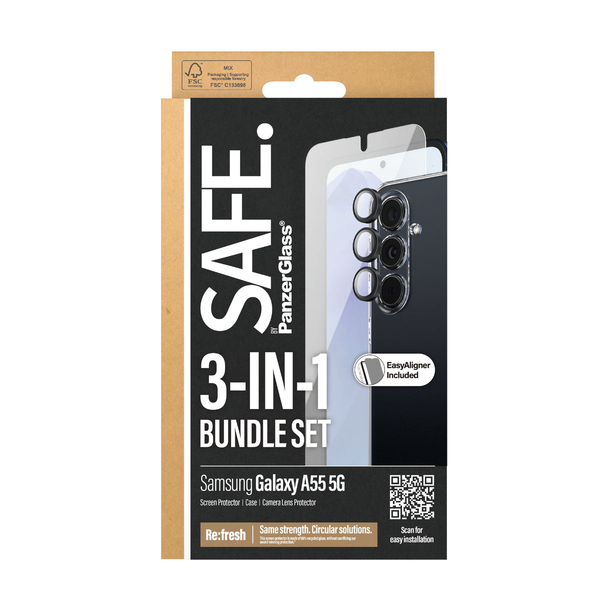 EAN 5711724256912 - PanzerGlass SAFE. by ® 3-in-1 Protection Bundle Samsung Galaxy A55 5G Protector de pantalla 1 pieza(s) imagen 3