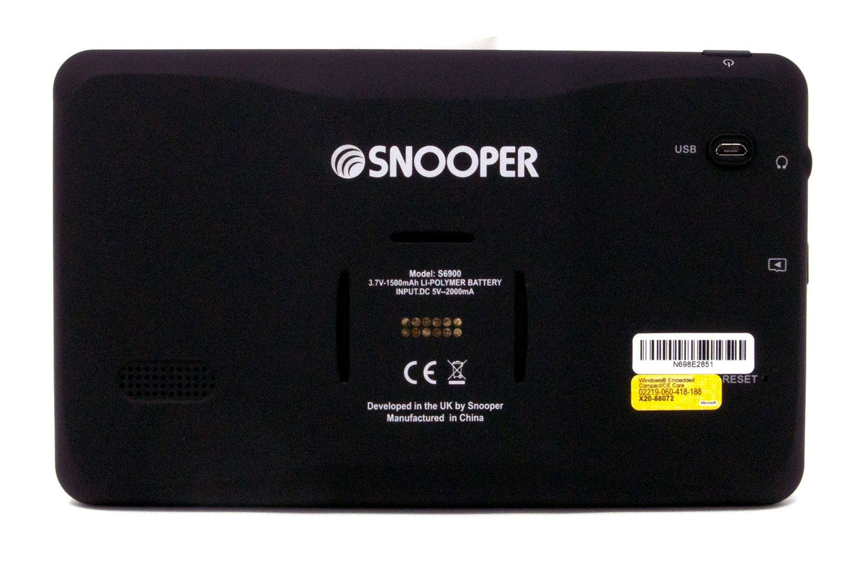 Snooper Ventura Pro S6900 Navegador Fijo 17,8 Cm (7") Lcd Pantalla Táctil 322 G Negro