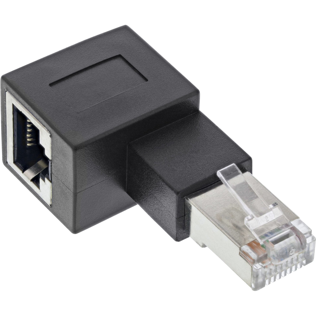 Adaptador De Cable De Red Inline Cat.6a, Enchufe/Toma Rj45, Acodado 90° A La Izquierda