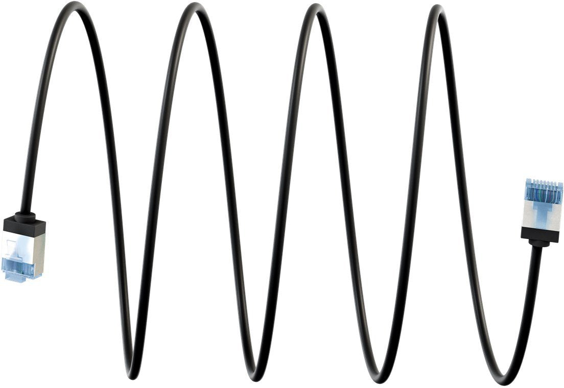 Goobay Cable Cat.6a Ultraflexible Delgado, U/Ftp Negro, 1 Metro, Conector Extracorto 74318