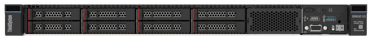 Servidor Lenovo Thinksystem Sr630 V3 7d73 Se Puede Montar En Bastidor 1u 2 Vías 1 X Xeon Silver 4514y / Hasta 3.4 Ghz Ram 32 Gb Sas Hot-Swap 2.5" Bahía(S) Sin Disco Duro Ast2600 Sin So Monitor: Ninguno