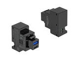 Keystone Modul Mit Usb Typ-A Und Usb Type-C Ladebuchse Pd 20 W Schwarz