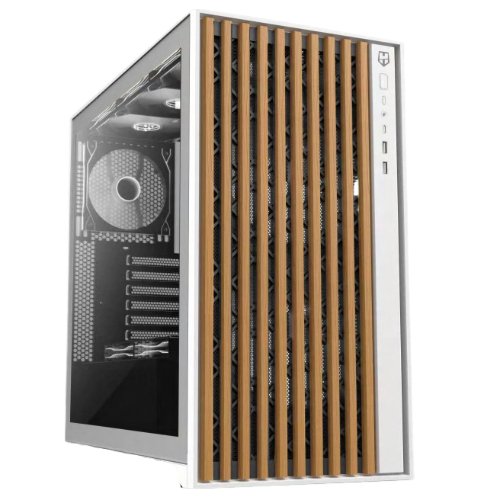 Caja Pc Semitorre Atx Nox Hummer Element Madera Blanco